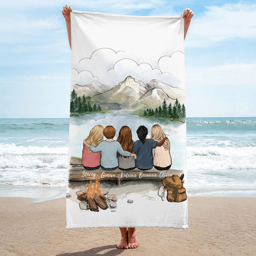 Personalized best friend gift ideas rounded canvas tote bag - Beach -  Unifury