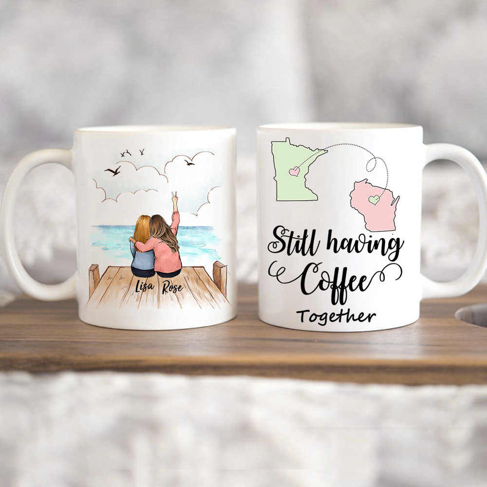 Country to Country Long Distance Friends Mug Custom Best 