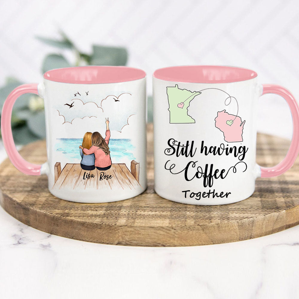 Cute Personalized Food Themed Best Friends BFF Coffee Mug Set