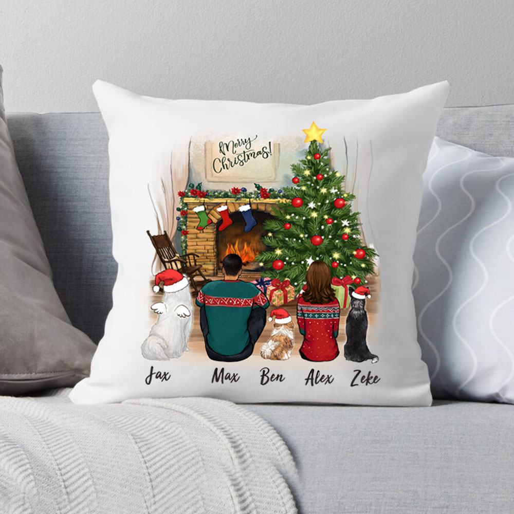Doll Couple Sitting Together Since Christmas Pillow (Insert Included) -  Lailorp