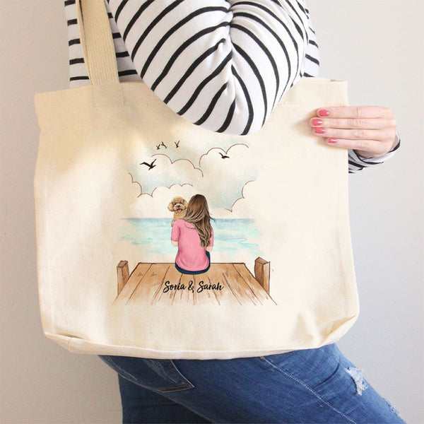 Personalized rounded canvas tote bag gift ideas for dog lovers