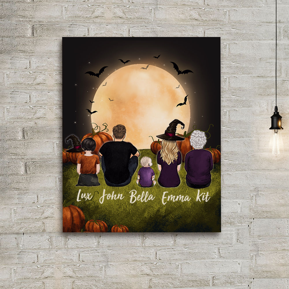 Personalized Christmas Canvas Print - Family UP TO 8 PEOPLE