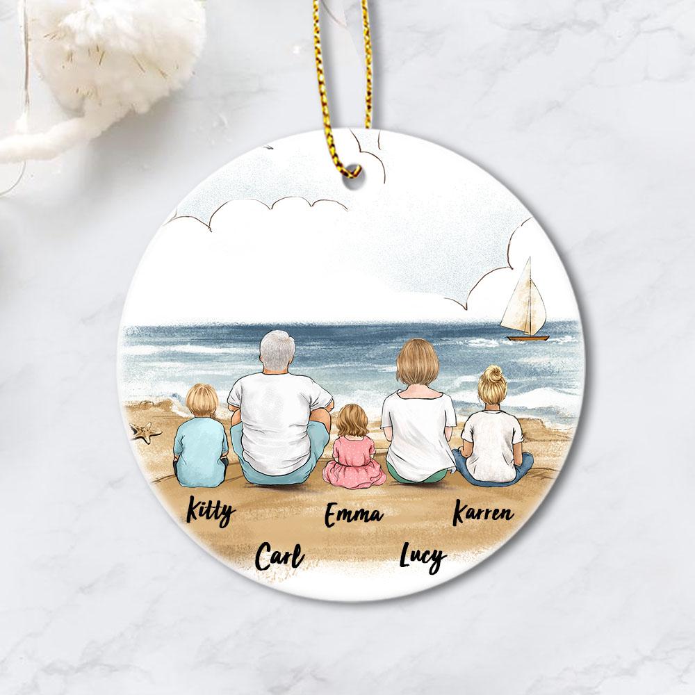 Personalized Wooden Family Tree Christmas Ornaments