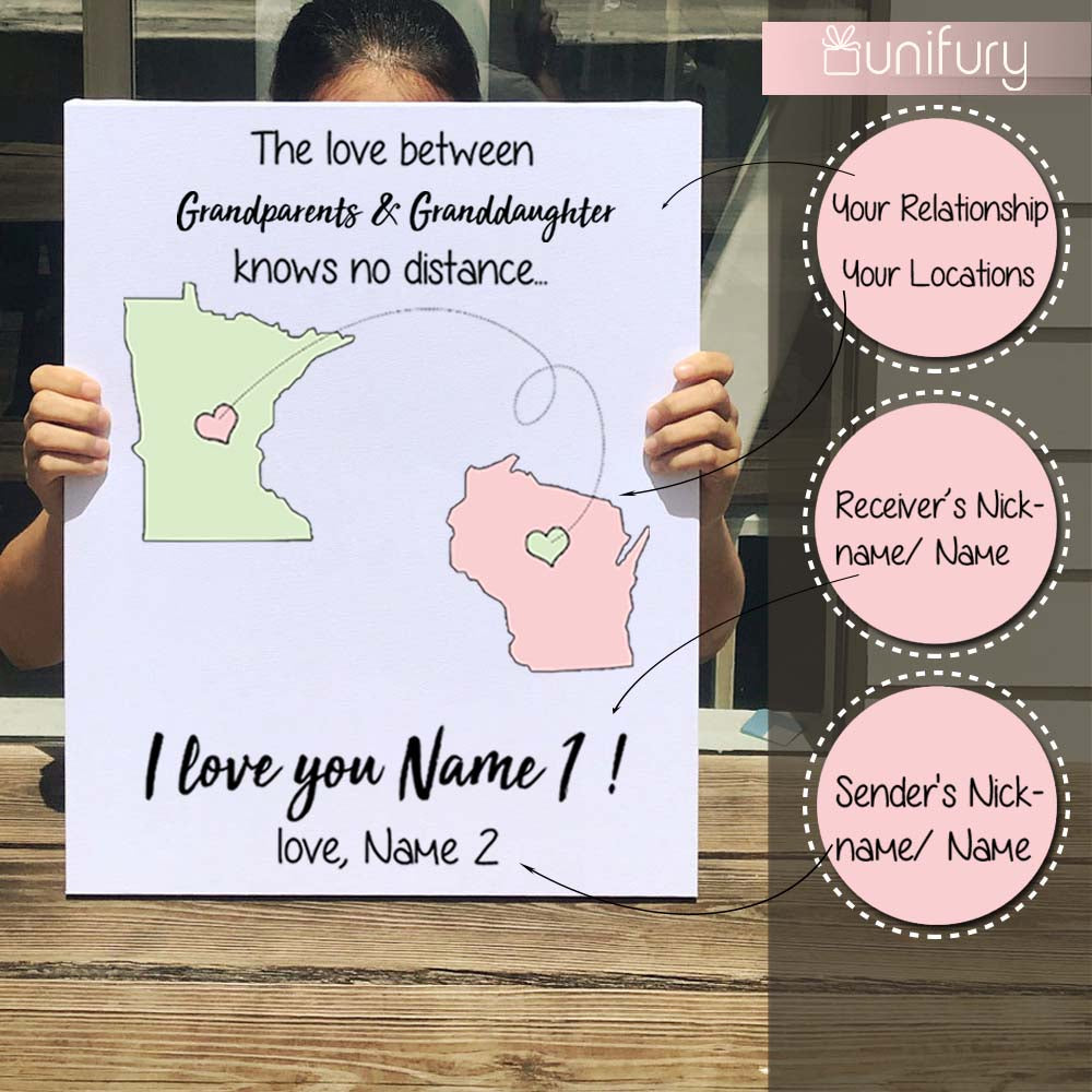 Custom Mother Daughter Long Distance State, Long Distance Relationship  Gifts, Mother And Daughter Gift Print