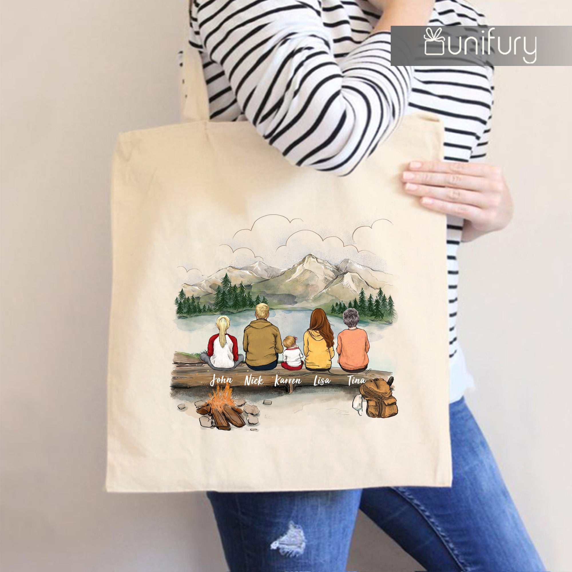 Best Friends Gift, Linen Tote Bag, Natural Tote Bag, Personalized