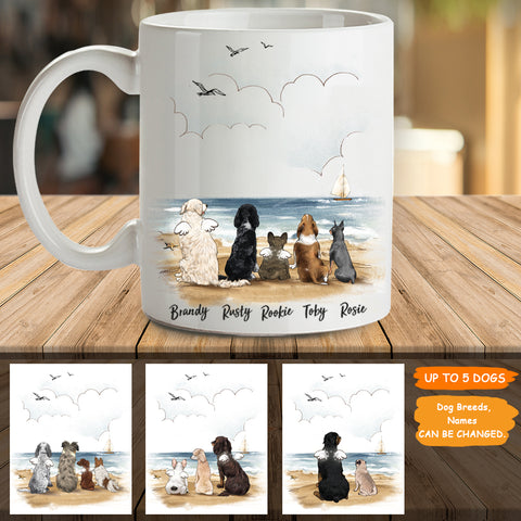 Personalised Dog & Dog Lovers Coffee Mug - Beach