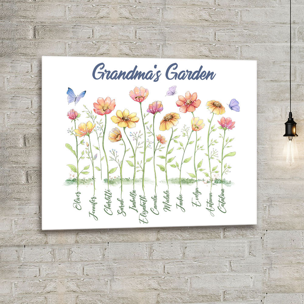Custom Grandma Gift from Grandkids, Grandmother Christmas Gifts With  Grandkids Name, Grandma Garden Gifts Canvas - Best Personalized Gifts for
