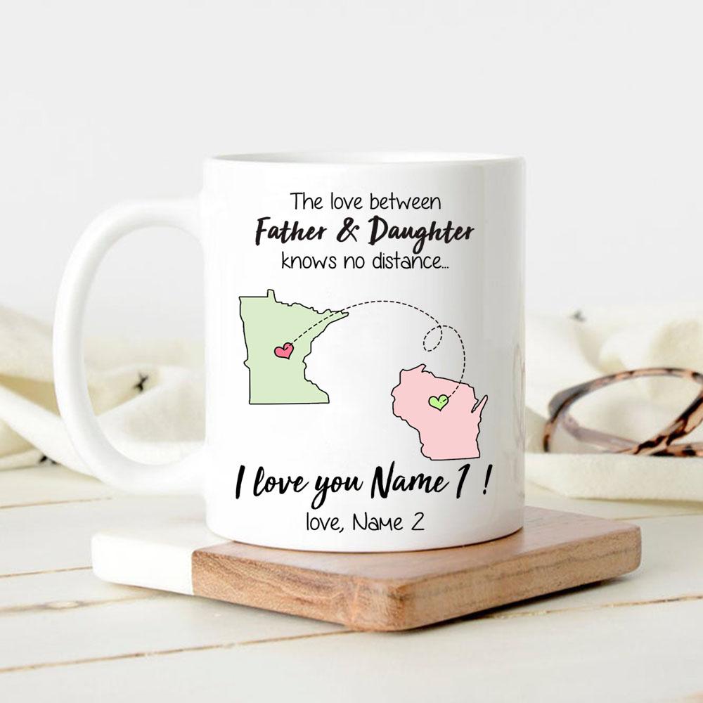 Sisters Long Distance Quotes Personalized State Colors Coffee Mug, Cus -  PersonalFury