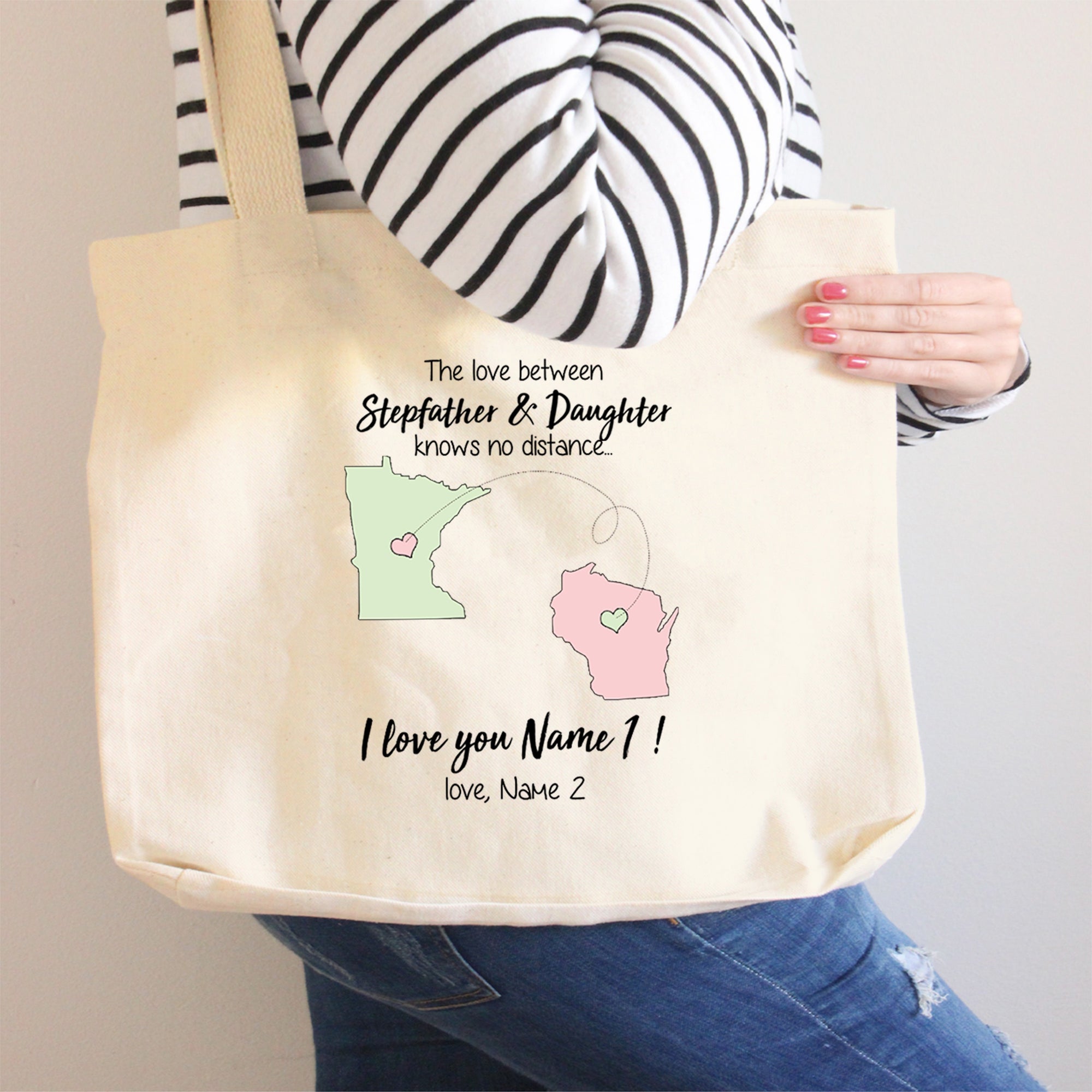 Personalised Tote Bag Canvas Cotton Shopper Shopping Any Name Custom Gift