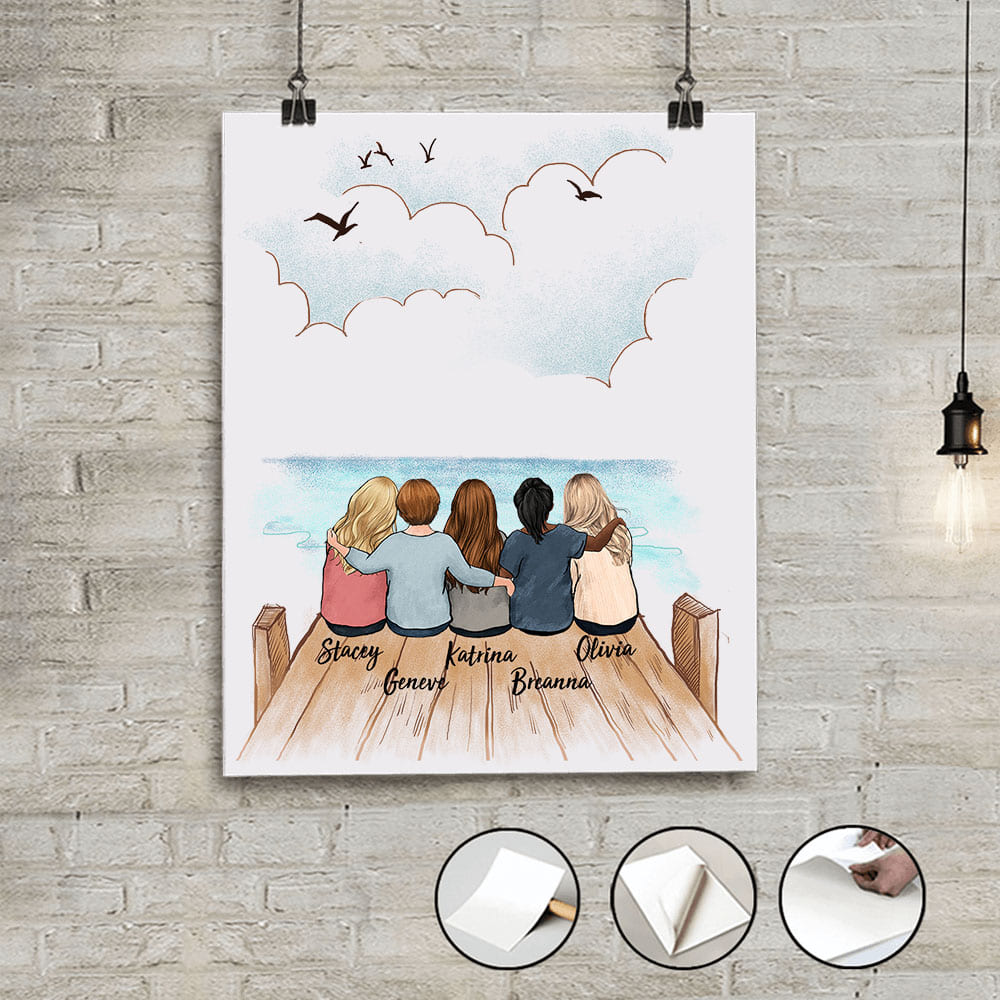 Canvas Painting Personalized Fishing Couple Poster Hold Hand