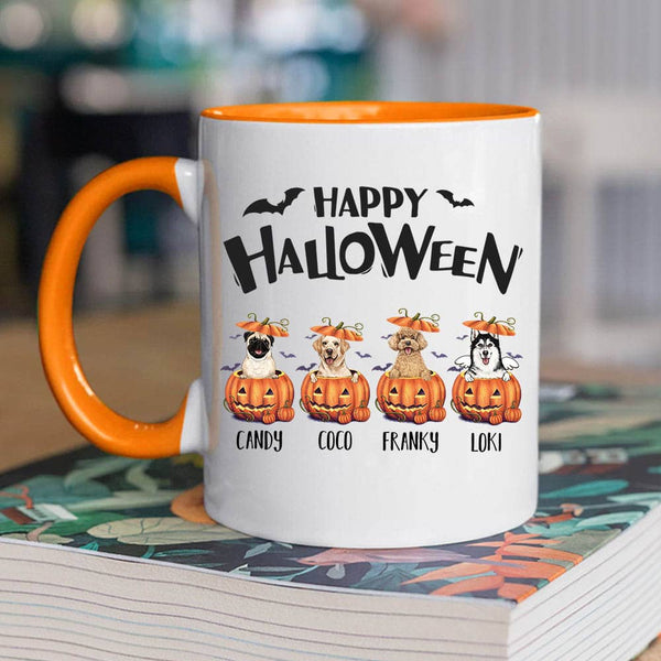 Halloween Accent Mug Gifts For Dog Cat Lovers - Dog Cat Pumpkin