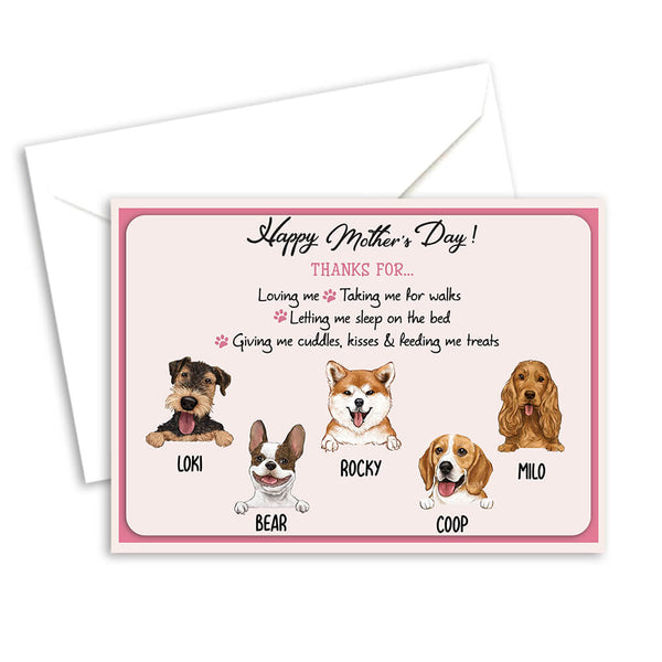 Personalized Postcard for dog Mom - Thanks for loving me