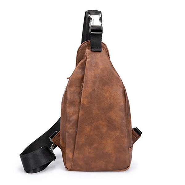 Welp Mannen retro minimalistische stijl sling bag borst crossbody tas I ZU-42
