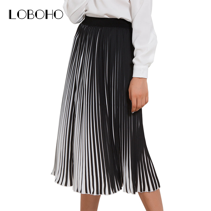 Uitgelezene Casual Geplooide Rokken Vrouwen Lente 2018Mode Chiffon Lange Rok LI-25