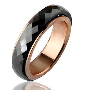Nieuw Gouden Mannen Ring Rvs Zwart Gezondheid Keramische Ringen Mannen QD-03