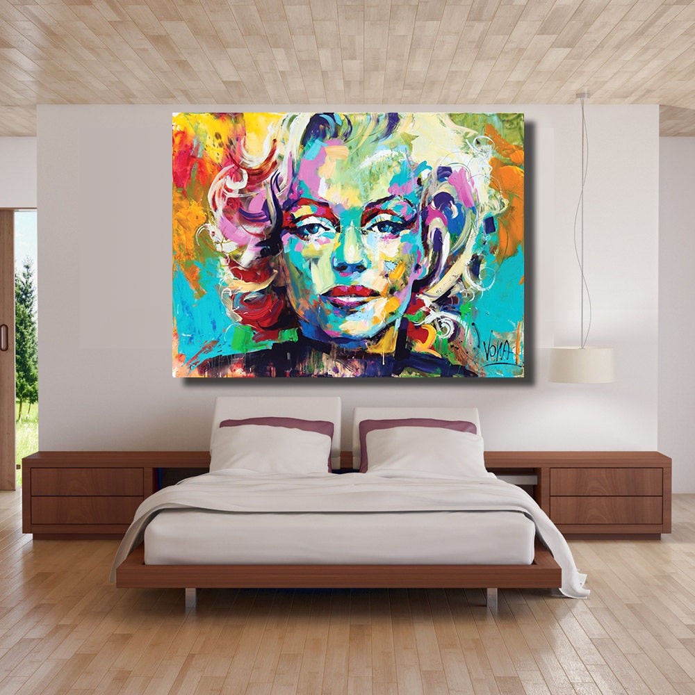 Wonderbaarlijk HDARTISAN Marilyn Monroe Portret Olieverf Abstracte Moderne Muur YK-57