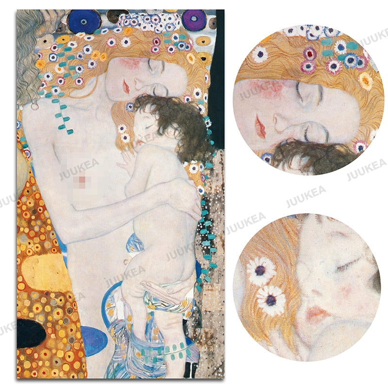 Wonderbaarlijk Gustav Klimt Moeder Liefde Baby Classic Art Doek Schilderen, muur TQ-36