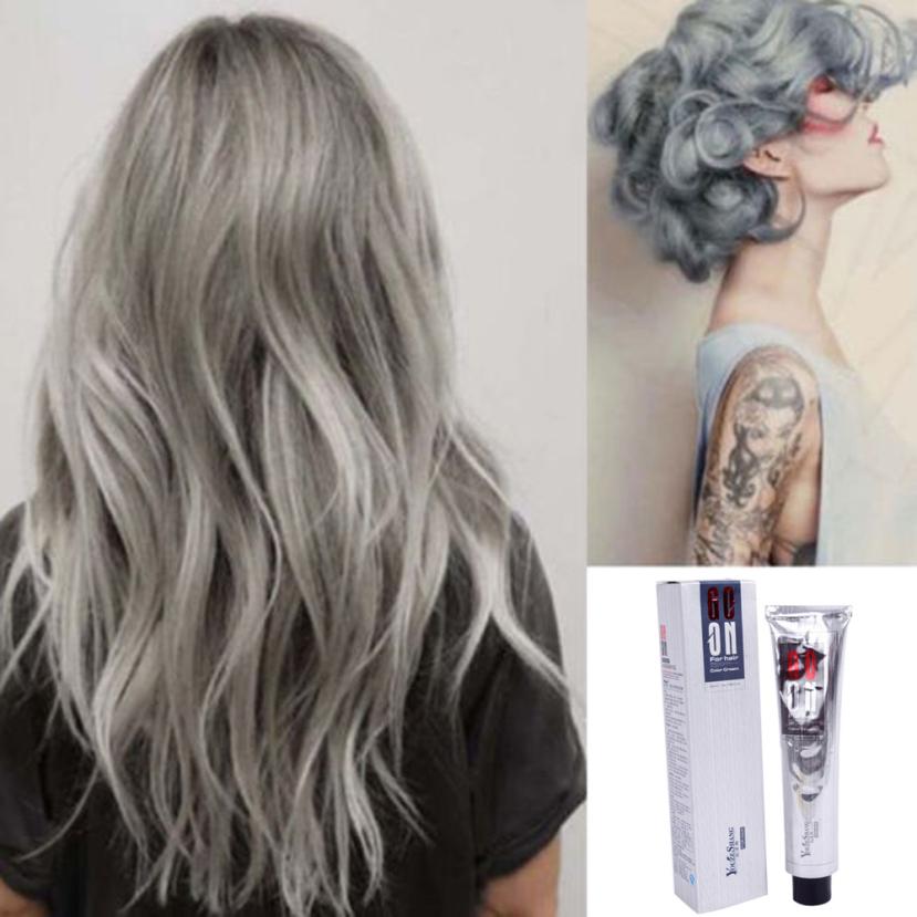 Verbazingwekkend 100 ml HaarcrèmePermanente Punk Haarverf Licht Grijs Zilver Kleur MH-21