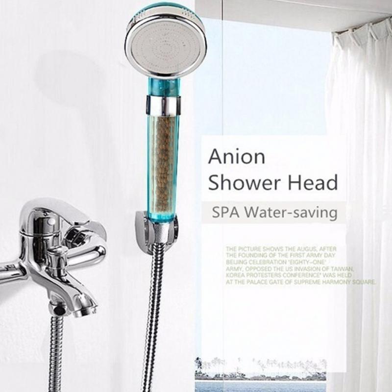 Blauw Anion SPA Handheld waterbesparende Bad Douchekop Filter Nozzle ... Blauw Anion SPA Handheld waterbesparende Bad Douchekop Filter Nozzle ...
