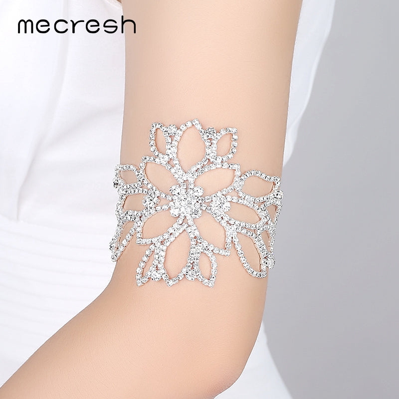 Fonkelnieuw Mecresh Zilver Kleur Crystal Armbanden voor Vrouwen Bloemen Bridal CV-07