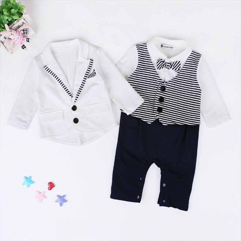 Spiksplinternieuw Pasgeboren Baby Jongens Kleding Set Gentleman Gestreepte Stropdas SA-87