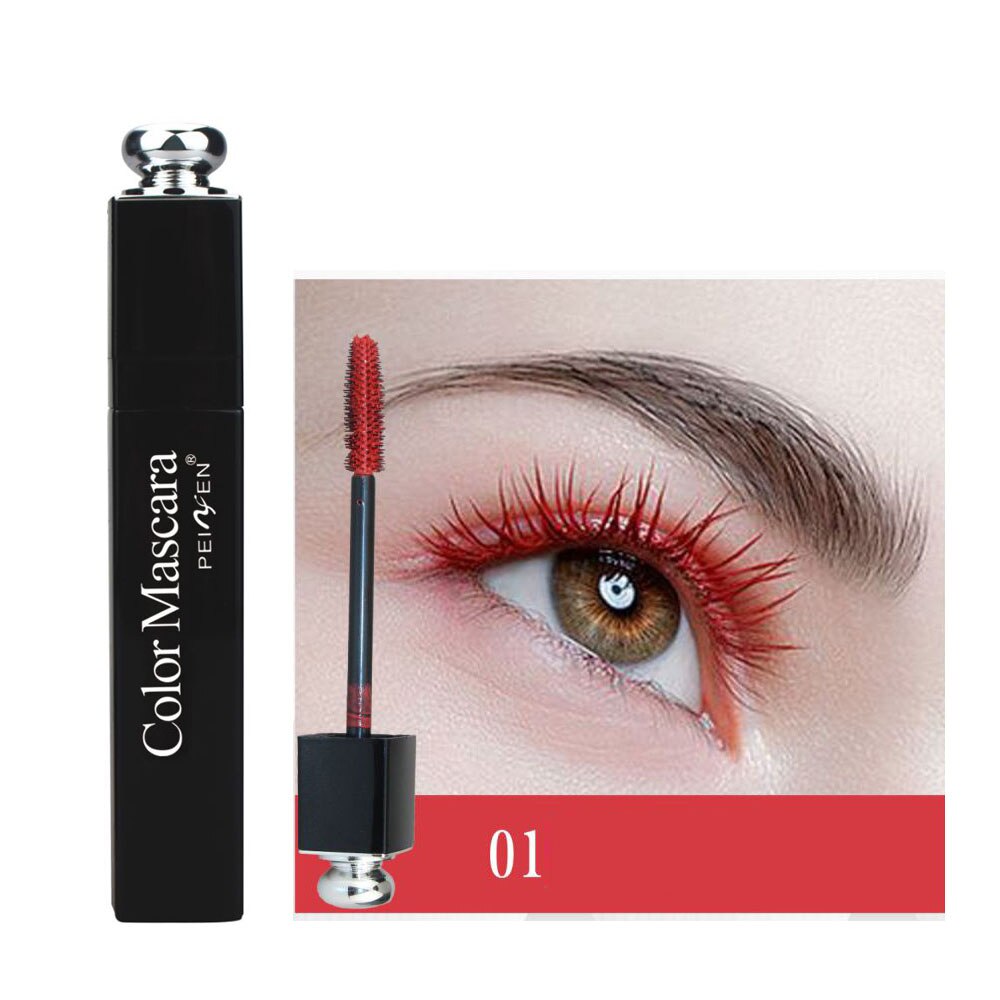 red and white mascara