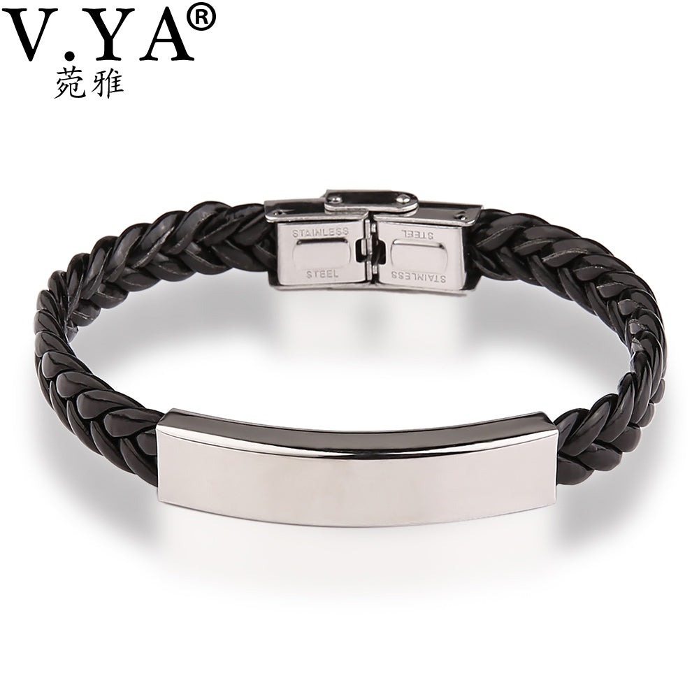 Verwonderend V. YA valentijnsdag Sieraden Leather Gegraveerde Armbanden Bangle RM-19