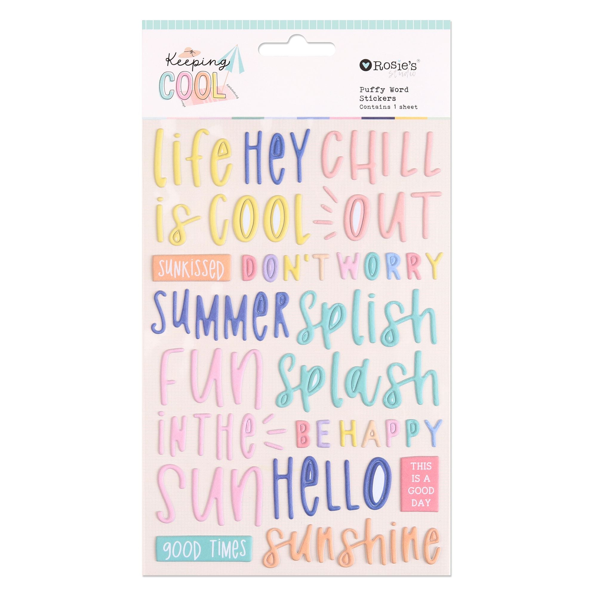 By Starlight Foil Puffy Sentiment Stickers - Rosie's Studio