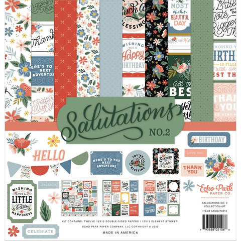 Salutations No. 2 Double Sided Cardstock 12x12 6x4 Journaling Cards