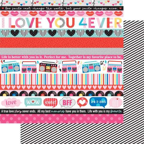 Echo Park 12 x 12 Be Mine Love Song Double-Sided Scrapbook Paper