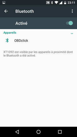 OBDclick Bluetooth detection