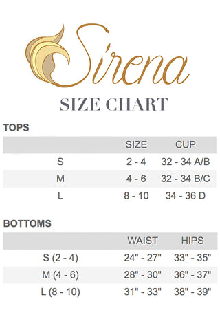 Size Chart  Sirena Swimwear Philippines