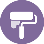 paint roller icon with paint dripping