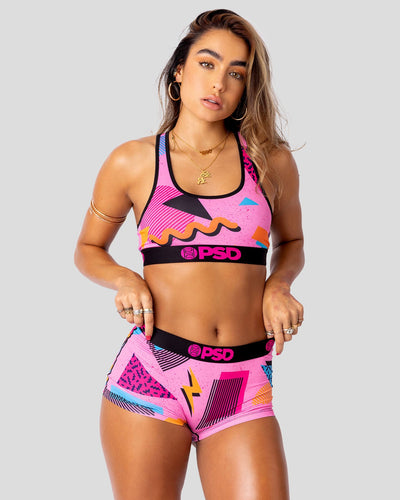 PSD x Sommer Ray Purple Camo Womens Sports Bra - PURPLE COMBO