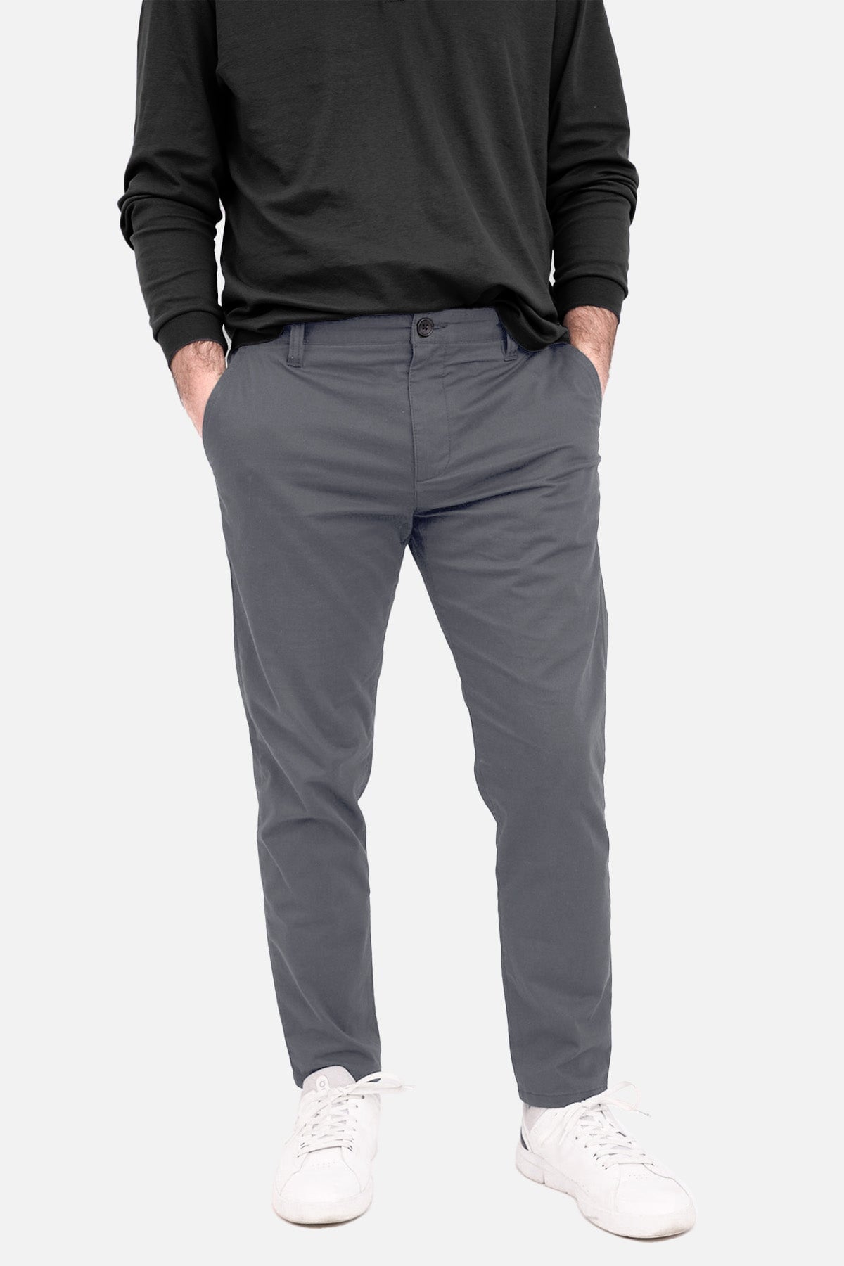 Navy Cotton Stretch Chinos