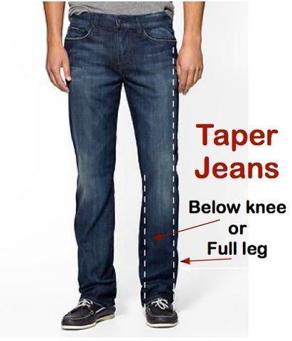 taper jeans from knee down