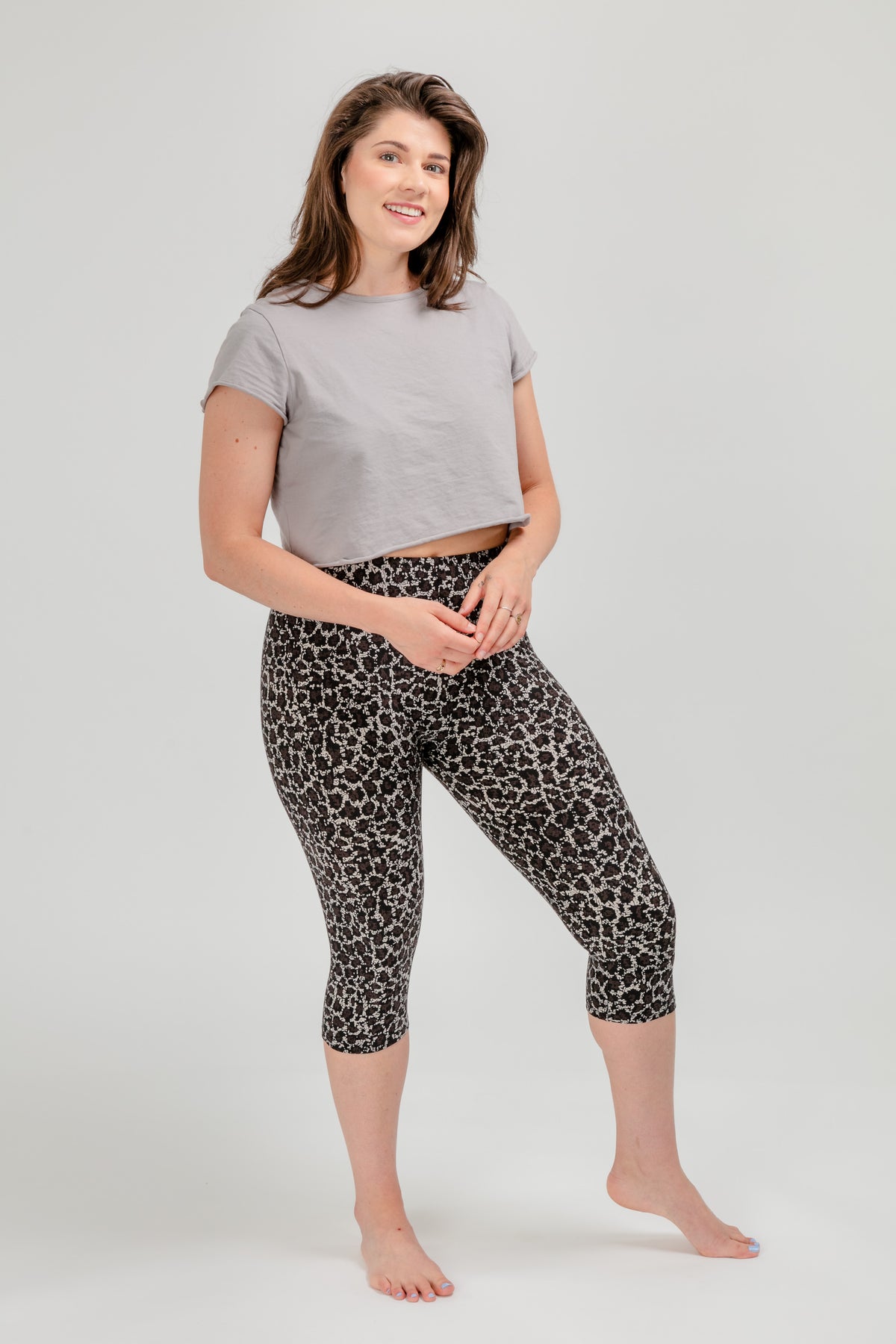 SA Exclusive Sassy Tan and Black Leopard Capri Leggings