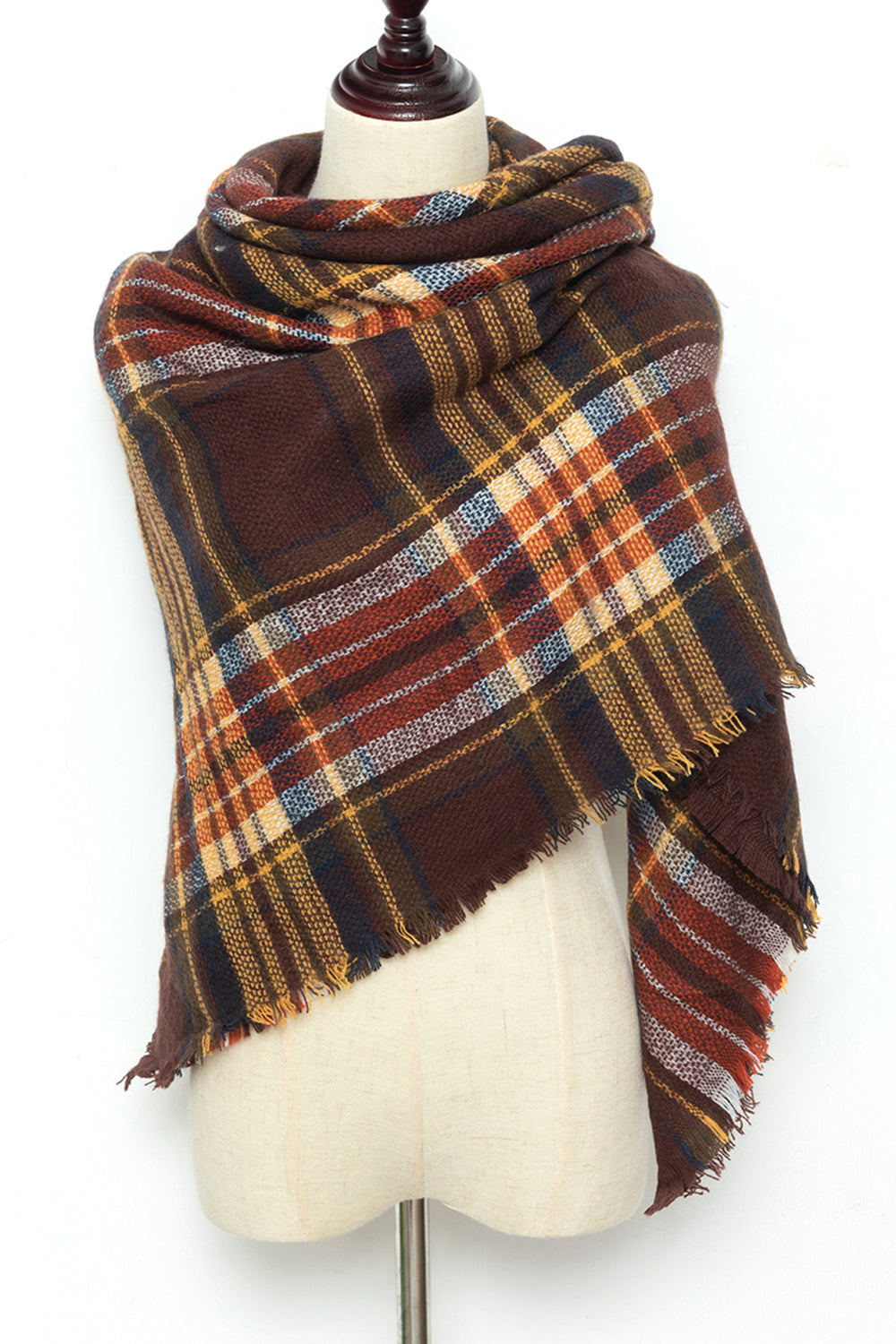yellow and black plaid scarf