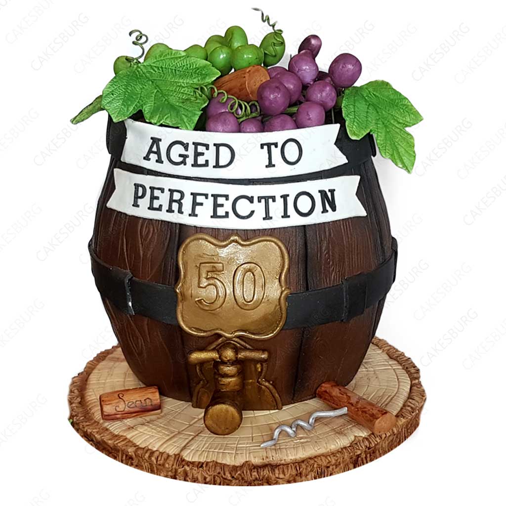 Aged to Perfection Wine Barrel Cake – CAKESBURG Online Premium Cake Shop