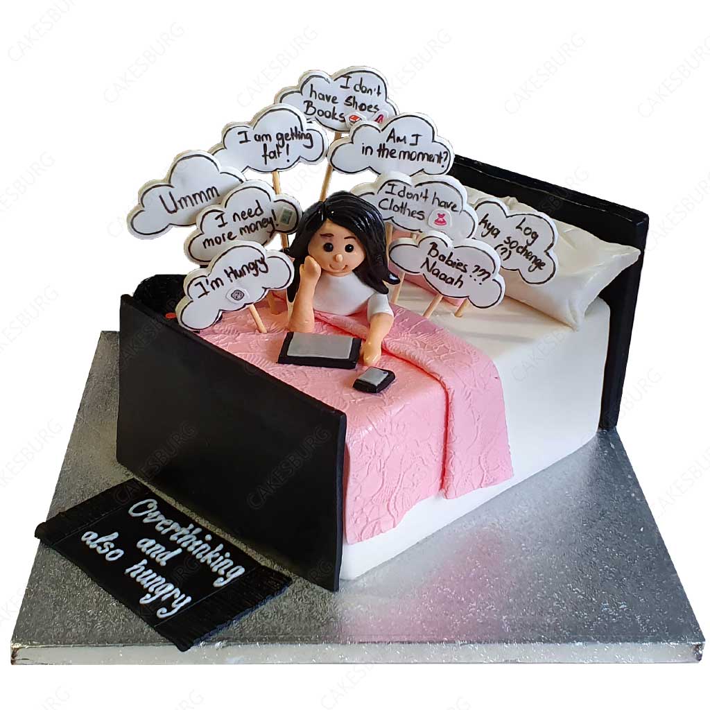 Bed Cake With Thought Balloons Cakesburg Online Premium Cake Shop