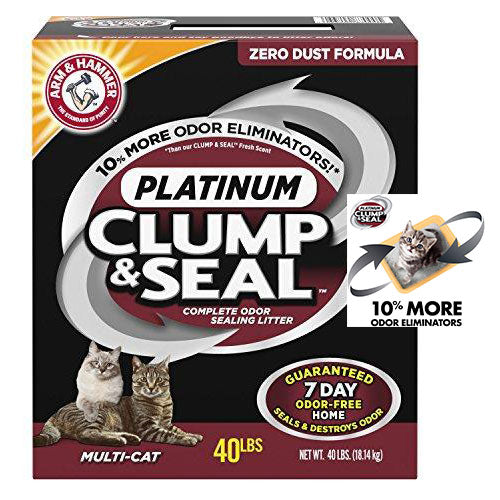 Photo 1 of Arm & Hammer Clump & Seal Platinum Litter, Multi-Cat, 40 Lbs