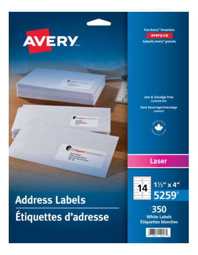 Avery Printable Cotton Fabric, White, Inkjet, 8-1/2 x 11, 5/Pack (03384)