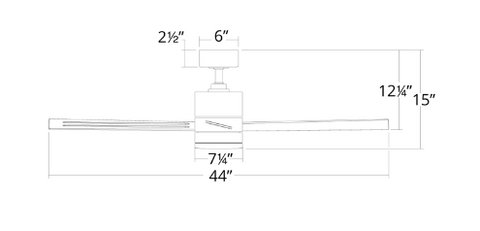 44 inch San Francisco Ceiling Fan Dimensions