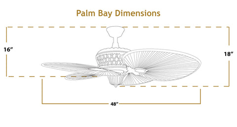 Ventilador de techo tropical Palm Bay de 48 pulgadas con aspas de bambú tejidas