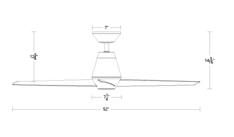 Dimensiones del ventilador de techo Slim de 52 pulgadas de Modern Forms