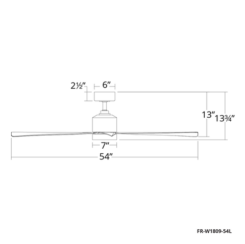 Especificaciones del ventilador de techo Lotus de 54 pulgadas