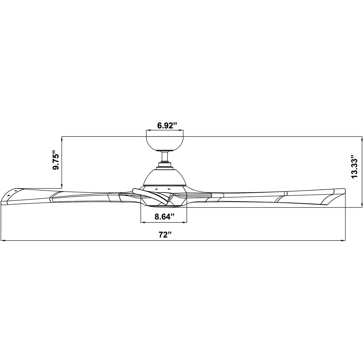 Woody 72 inch by Modern Forms Ceiling Fan Dimensions