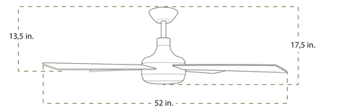 TroposAir Quantum ceiling fan dimensions