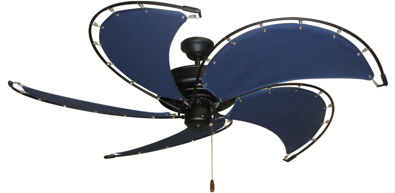 52 Inch Raindance Nautical Ceiling Fan Classic Blue Canvas