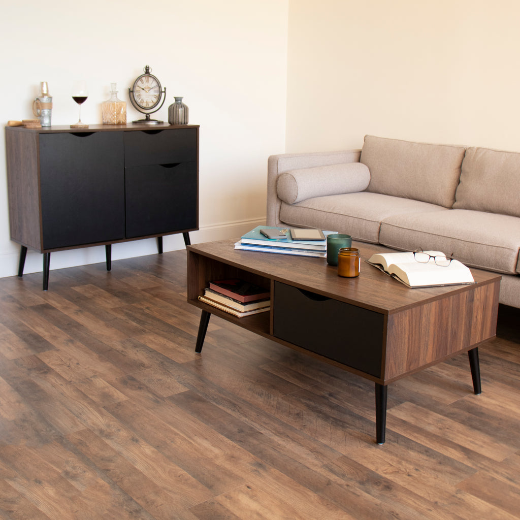 Black Coffee Table With Storage Drawers - Turner Lift Top Coffee Table